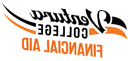 彩票365官方网站大学 金融援助 Logo with Orange and Black Wave